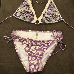 Victoria’s Secret purple and cream bikini